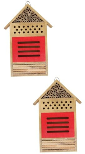 OFFSCH 2St Bienen Nest insektenhotel Insekten Hotel Bienen Nistkasten Bienenhotel Bienenkasten Teichfilterschwämme einsames Bienenhaus Vogelhaus Gartenbedarf Insektenhaus aus Holz hölzern