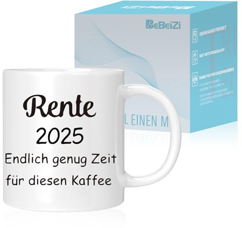 Tassen mit Rente 2025 – Endlich genug Zeit für diesen Kaffee! Geschenke zum Renteneintritt, Frauen, Männer und Anfänger, Eingang zum Ruhestand, Abschiedsgeschenk Kollegen