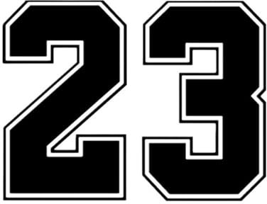 JiuRui Adesivi Fai da Te 1 pz Decorazioni per finestrini Auto Numero 23 Adesivo Divertente Adesivo in Vinile Adesivi per paraurti Auto(Nero,30x23 cm L)
