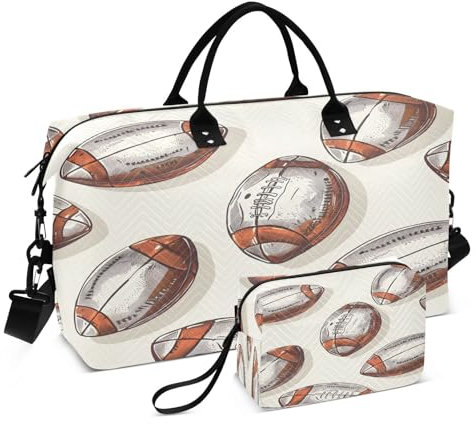 Sac de voyage avec trousse de toilette, sac de sport, rugby, football, pour homme et femme, multicolore