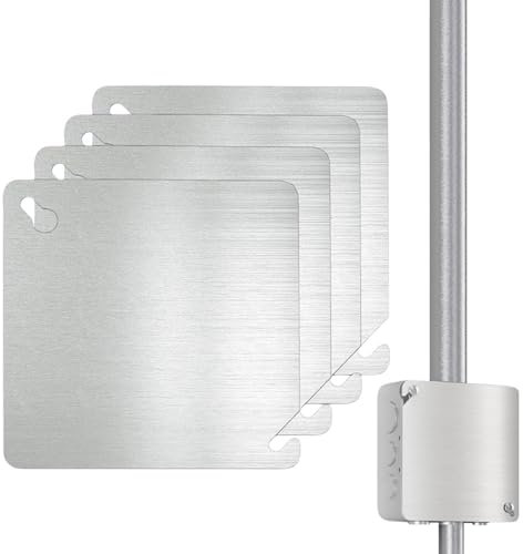 Rurunklee Blank Electrical Cover Plate - 4 Inch Electrical Box Cover Metal Square Cover Junction Box Covers - 4X Electric Junction Box Cover Plate for Home Circuit Repairs