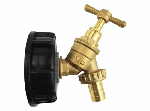 IBC Tank Fittings Selection - S60x6 & S100x6 Adapters - Male, Female, Threaded, Barbed, Valves, Spouts, MDPE Options (IBC Brass bib Barb (S60x6))