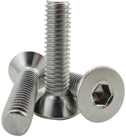 Fajoeda M6 x 25mm Senkkopfschrauben mit Innensechskant Schrauben, 20 Stück Senkkopfschrauben M6 edelstahl Vollgewinde A2 -V2A Senkschraube Edelstahlschrauben