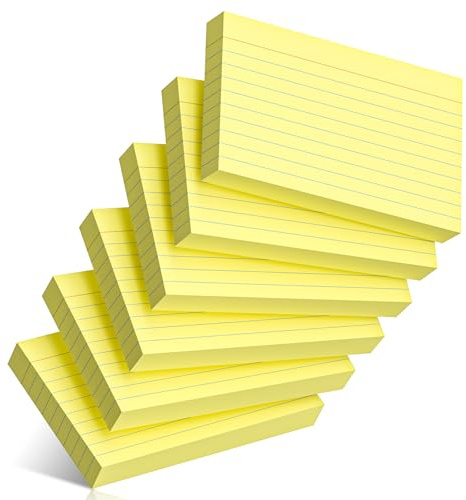 Karteikarten, 7,6 x 12,7 cm, liniert, gelbe Karteikarten, Lernkarten, College-liniert für Büro, Schulbedarf und Heimorganisation, langlebige Aufgabenliste, Notizkarten mit linierten Linien, 300 Stück