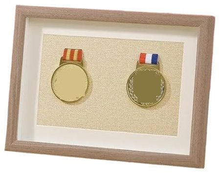 LXLAEOANG Porta medaglie Supporto da Tavolo for Esposizione di medaglie in Legno, Cornice for Foto, Custodia da Tavolo for portafoto(Color2,A4 Put 2 Pieces)