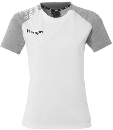 Kempa Damen Ambition 28 Shirt Trikot, Weiß/Dark Grau Melange, M EU