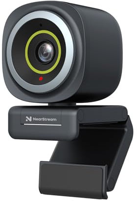 NearStream 4K Webcam with Microphone, USB HD PC Web Camera, Plug and Play, Adjustable FOV, Zoom, Software Control & Privacy Cover, for Zoom/Skype/Teams, Conferencing