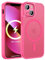 KPPIT Custodia per iPhone 12 Mini, iPhone 13 Mini, compatibile con MagSafe, magnetica, per iPhone 12 Mini/iPhone 13 Mini, custodia sottile, opaca, traslucida, 5,4 pollici, rosso rosa