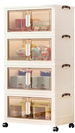 Magnetische Spind-Aufbewahrungsbox mit doppelter Tür – transparenter Organizer für Schlafzimmer, Wohnzimmer, Büro und Küche – einfacher Zugang mit Umlenkrolle