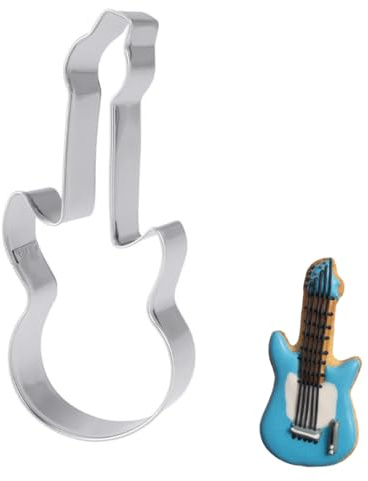 ABOOFAN Emporte-pièce en acier inoxydable - Motif guitare - Grand - Créatif - Anti-adhésif - Pour la pâtisserie - Pour la maison et le professionnel