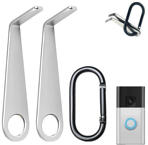 2 Pcs Ring Doorbell Removal Tool, Video Doorbell Key Replacement Tool with Keychain, Secure Removal Key Tools, Stainless Ring Doorbells Release Tools, Accessories for Battery Doorbells Camera Opening
