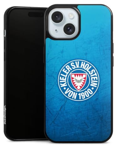 Slim Case extra dünn kompatibel mit Apple iPhone 15 Silikon Handyhülle schwarz Hülle Holstein Kiel Offizielles Lizenzprodukt Logo