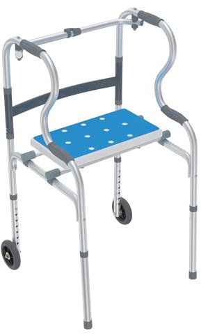 VANCHEMO Gehhilfe Gehbock für Senioren Gehbock aus Aluminium Höhenverstellbar Gehwagen Rollator Faltbar mit Griffe Gehhilfen mit 2 Lenkrollen Rutschfest für Erwachsene und Behinderte