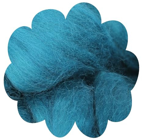 Deutsche Merinowolle Filzwolle blau 25g Merino, nassfilzen, nadelfilzen, Märchenwolle, Spinnwolle, Spinnfasern, Wolle zum spinnen, filzen, basteln (ozean)