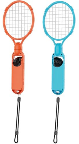 Fiorky 1Set for NS2 Joy-Con-Spiel-Tennisschläger mit Sicherheitsseil Leichten Griffhalter Vollknopf Steuerer Ergonomischer Griff Racquet kompatibel mit Sportspielen
