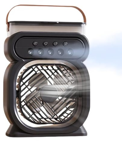 Ventilador de nebulización, ventilador de de agua | Ventilador de niebla recargable enfriador de aire personal | 7 colores luz nocturna 3 velocidades de 450 ml Electrónica de enfriamiento del tanque d