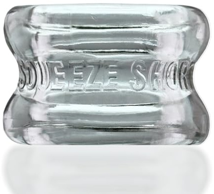 Oxballs Squeeze Short Ballstretcher – Clear | Stretchy Silicone Ball Stretcher Ring for Testicle Play, Tug & Enhanced Pleasure