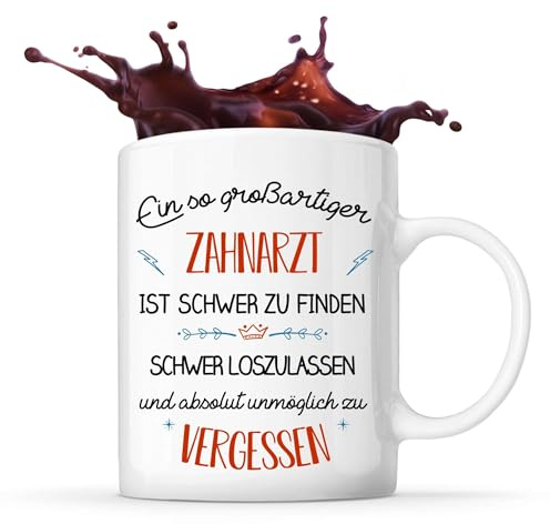 Lustige Tasse Großartiger Zahnarzt - Kaffee- & Teetasse, ideal fürs Büro, originelles Geschenk für Kollegen oder Chef zum Ruhestand, Abschied oder Geburtstag