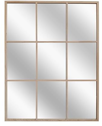 STYLER Wandspiegel Joel 69 x 95 cm I Hochwertiger Spiegel im warmen Eichen-Look I Japandi & Boho Design I Großer Spiegel für Wohnzimmer Flur Schlafzimmer I Rechteckig mit Holzrahmen
