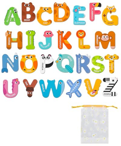 UYRVAPE Letras magnéticas, imanes de alfabeto ABC para nevera, ortografía educativa, juegos educativos, juguetes para bebés, niños pequeños, preescolares