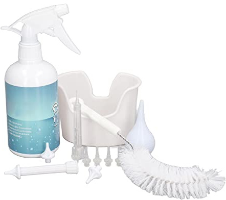 Ear Irrigation Flushing System Kit, Manual Ear Cleaning Rinse Kit with Squeeze Bulb and Multiple Nozzles for Adults Kids, Gentle Wax Removal Water Washing Syringe for