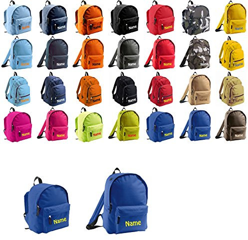 Schnoschi Kleiner Kinderrucksack blau mit Namen Bestickt