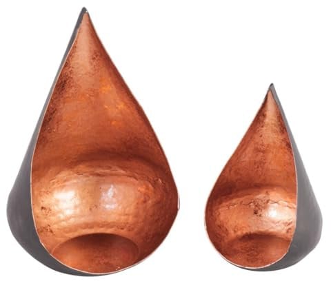 Set of 2 Decorative Copper Tea Light Candle Holder Lanterns Spring Summer Anniversary Candle Gift