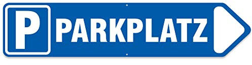 Pfeil Schild rechts Parkplatz 3 mm Aluminium - Verbund 50x11 cm