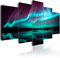murando - Wandbilder XXL Polarlicht 200x100 cm 5 tlg - Wand Deko Leinwand Bilder Groß Bilderset Wohnzimmer BIld Schlafzimmer Kunstdrucke - Nordlicht Island Nacht Aurora Nachtlandschaft c-B-0290-b-n