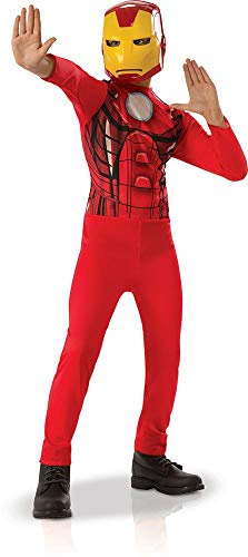Rubies – Iron Man – Marvel offizielles Superhelden-Kostüm für Kinder Einsteiger – Größe 5-6 Jahre. Kostüm mit Overall und PVC-Maske – für Geburtstag, Karneval