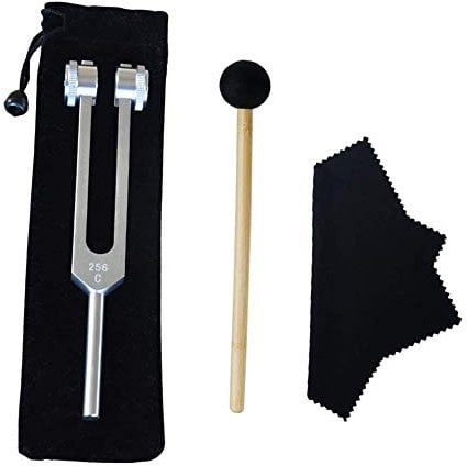 Stimmgabel, 528 HZ Stimmgabel mit Silikon Hammer und Reinigungstuch für DNA-Reparatur Heilung und pädagogisches Instrument 256 Hz