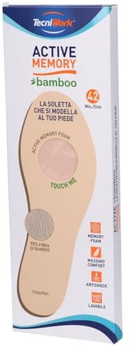 Active Memory Bamboo - die Einlegesohle, die sich an Ihren Fuß formt, Mis 42. 1 Paar