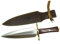 Muela Cuchillo SERREÑO-M hoja de acero MoVa de 22,5 cm y empuñadura de coral para Caza, Pesca, Supervivencia y Bushcraft Realizado en Ciudad Real + Portabotellas de regalo