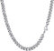 PROSTEEL Herren Kette Collier Edelstahl 46cm/18 in. Panzerkette Halskette 6mm breit kubanische Gliederkette Hip Hop Link Chain Necklace Modeschmuck Accessoire für Männer Frauen