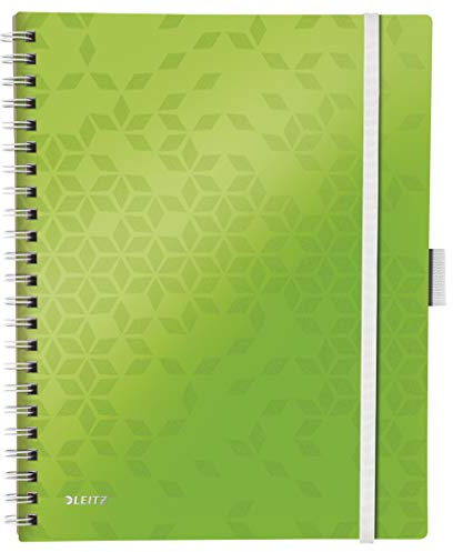 Leitz Be Mobile Notizbuch in A4 Format mit 80 Blatt, Liniert, Elfenbeinfarbiges Papier (80 g/m2), Spiralbindung, WOW, 46440054