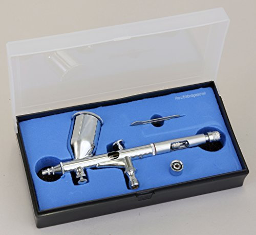 Pro-Lift-Werkzeuge Airbrush Spritzpistole Airbrush-Set Double Action Becher 13ml, Düse 0,2mm Sprühpistole Modellbau Airbrushpistole