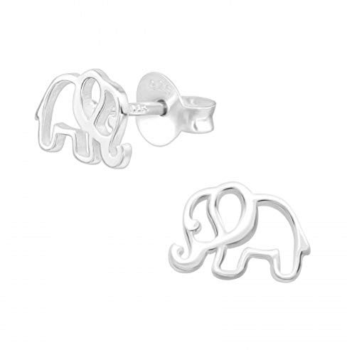 Laimons Kinder Mädchen-Ohrstecker Elefant offen 8 x6 mm Glanz aus Sterling Silber 925