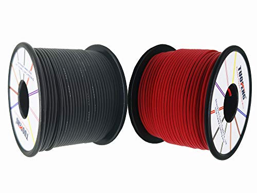 TUOFENG 20 AWG Electrical Wire - Flexible Silicone Wire, 0.52mm² Stranded, Tinned Copper, 60m Black & Red