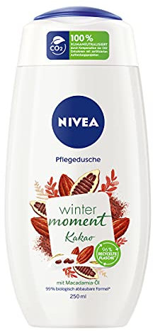 NIVEA Winter Moment Kakao Pflegedusche (250 ml), winterliches Duschgel mit dem warmen Duft von Kakao, Cremedusche mit Macadamia-Öl
