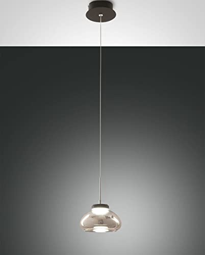 LED Pendelleuchte ARABELLA, inkl. Smartluce, 1x 8W, 3000K, 720lm, IP20, Höhe 200cm max., grau transparent