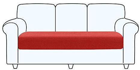TAOCOCO Sofa Sitzkissenbezug, Elastischer Sofa Sitzkissenbezüge, Ajustable, Waschbar, Protection Meubles Couvre Pour Canapé (Rot,3 Sitzer)