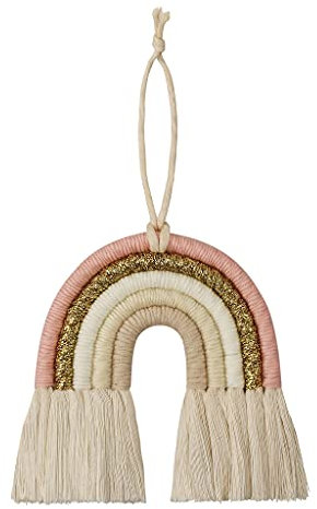 Boji Neutraler Regenbogen Wandbehang, Nordischer Gewebter Regenbogen Wandbehang, Makramee Regenbogen Boho Dekor Für Wand Zimmer Zuhause Kinderzimmer Babyzimmer Rosa Figured Tuch