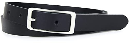 Frentree Ledergürtel MADE IN GERMANY, 2 cm schmaler Gürtel aus Leder, Damengürtel Schwarz