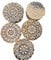 AnNafi® Traditionelle Mehendi-Muster Mandala und runde Holzblockstempel (5 Stück) | runder Holzdruck Block Stempel - DIY Henna-Stoff Textil Papier Ton Töpferblock Druckstempel