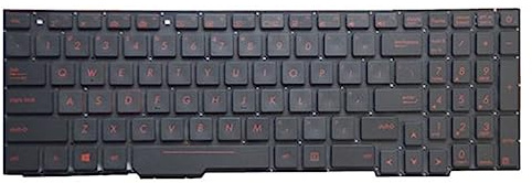 fqparts Replacement Laptop Tastatur für for ASUS for ROG Strix GL753VD GL753VE Colour Schwarz US-englische Ausgabe