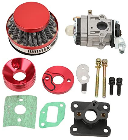 Akozon Vergaser Set, 0.59in Vergaser Kit mit Luftfilter Kit für 2-Takt Standup Benzin Scooter ATV Quad Pocke Vergaser Ersatz