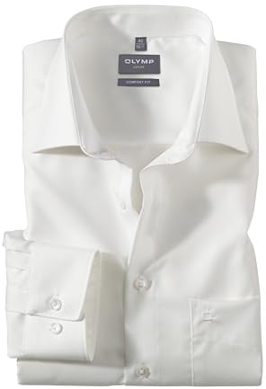 OLYMP Herren Businesshemd Langarm Luxor,Einfarbig,Comfort fit,New Kent,beige 21,39