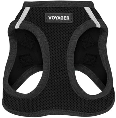 Voyager Step-In Air Hundegeschirr by Best Pet Supplies - All Weather Mesh Step in Vest Harness für kleine und mittlere Hunde, Schwarz, size L - Brust 45-52 cm