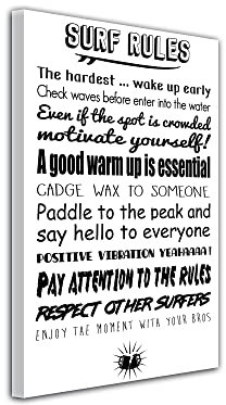 DECLINA, Deko-Bild, Wanddekoration, Leinwand, Surf Rules, 60 x 100 cm