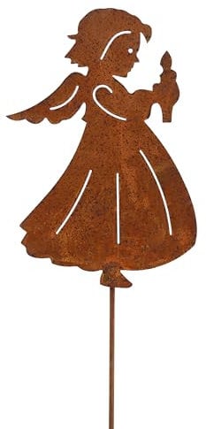 Rostikal Weihnachtsdeko Engel Figur 54 cm Gartenstecker Rost Weihnachten Deko Wohnzimmer